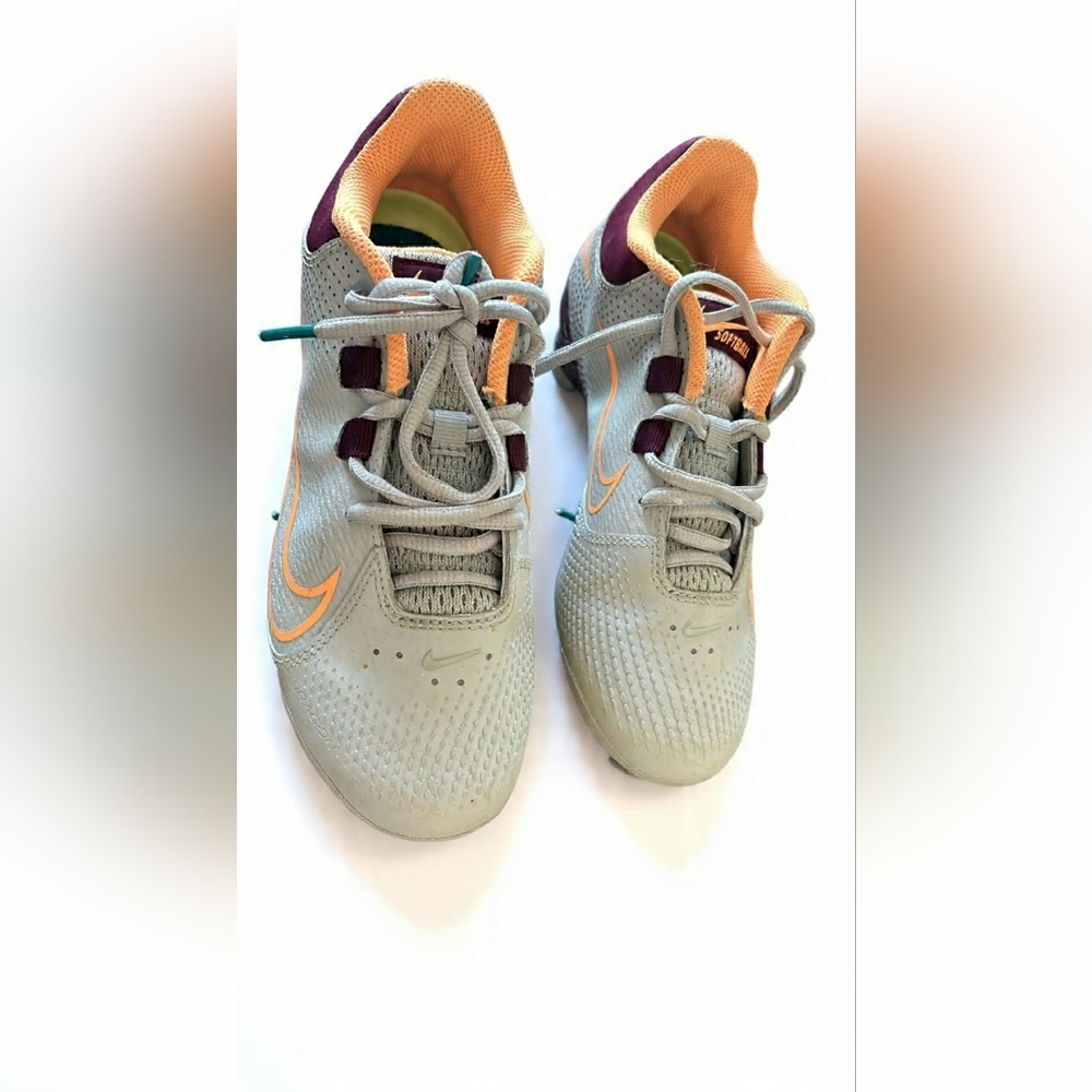 Nike Hyperdiamond 4 Pro‎ Renew Cleats Gray and Orange Athletic Shoes